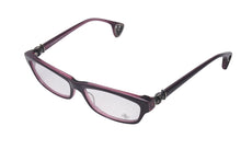 画像をギャラリービューアに読み込む, CHROME HEARTS クロムハーツ D.SANCHEZ メガネ アイウェア CHクロス プラスチック シルバー925 パープル シルバー金具 美品 中古 4b001076