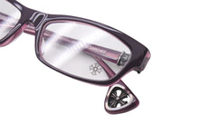 画像をギャラリービューアに読み込む, CHROME HEARTS クロムハーツ D.SANCHEZ メガネ アイウェア CHクロス プラスチック シルバー925 パープル シルバー金具 美品 中古 4b001076