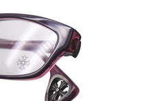 画像をギャラリービューアに読み込む, CHROME HEARTS クロムハーツ D.SANCHEZ メガネ アイウェア CHクロス プラスチック シルバー925 パープル シルバー金具 美品 中古 4b001076