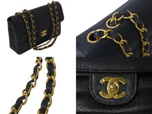 画像をギャラリービューアに読み込む, 極美品 CHANEL シャネル マドモアゼル ショルダーバッグ シングルフラップ ダブルチェーン キャビアスキン ブラック ゴールド金具 3番台 中古 4b001079