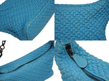 Load image into Gallery viewer, BOTTEGA VENETA ボッテガヴェネタ イントレチャート ワンショルダーバッグ ハンドバッグ ブルー 美品 中古 4b010802