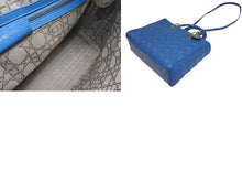 Load image into Gallery viewer, CHRISTIAN DIOR クリスチャンディオール レディディオール ショルダーバッグ ブルー ラムスキン 2way ゴールド金具 美品 中古 010845