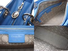 Load image into Gallery viewer, CHRISTIAN DIOR クリスチャンディオール レディディオール ショルダーバッグ ブルー ラムスキン 2way ゴールド金具 美品 中古 010845