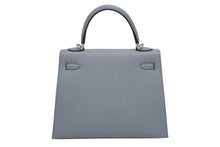 画像をギャラリービューアに読み込む, 新品未使用 HERMES エルメス KELLY ケリー 25 2WAY ハンドバッグ 外縫い エプソン グリパンタン シルバー金具 K刻印 中古 4b010859