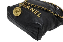 画像をギャラリービューアに読み込む, 極美品 CHANEL シャネル シャネル22 ミニ チェーンショルダーバッグ ランダム番台 ココマーク カーフスキン ブラック 中古 4b010894