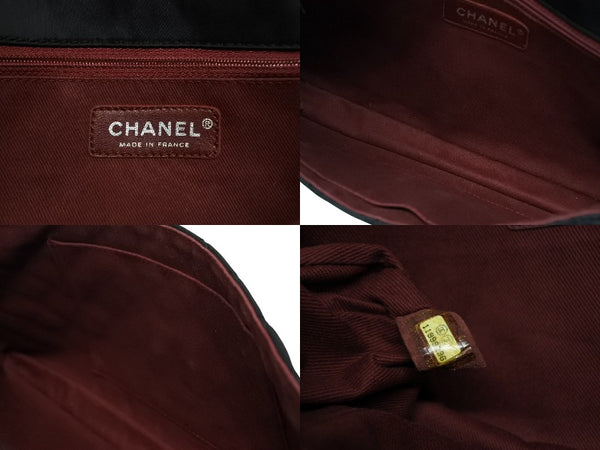 極美品 CHANEL シャネル マトラッセ デカココロゴ チェーンショルダーバッグ シングルフラップ 11番台 ブラック ホワイト シルバー金具 中古 4b010893