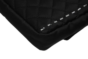 極美品 CHANEL シャネル マトラッセ デカココロゴ チェーンショルダーバッグ シングルフラップ 11番台 ブラック ホワイト シルバー金具 中古 4b010893