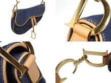 Load image into Gallery viewer, 極美品 CHRISTIAN DIOR クリスチャンディオール サドルバッグ ワンショルダーバッグ ガリアーノ期 デニム ブルー 中古 4b010931
