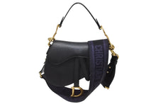 Load image into Gallery viewer, 極美品 Christian Dior クリスチャンディオール ワンショルダーバッグ サドルバッグ ミニ レザー ブラック 中古 4b010934