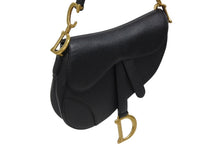 Load image into Gallery viewer, 極美品 Christian Dior クリスチャンディオール ワンショルダーバッグ サドルバッグ ミニ レザー ブラック 中古 4b010934