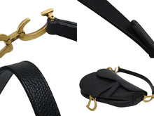 Load image into Gallery viewer, 極美品 Christian Dior クリスチャンディオール ワンショルダーバッグ サドルバッグ ミニ レザー ブラック 中古 4b010934