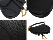 Load image into Gallery viewer, 極美品 Christian Dior クリスチャンディオール ワンショルダーバッグ サドルバッグ ミニ レザー ブラック 中古 4b010934