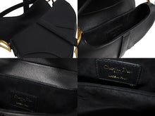 Load image into Gallery viewer, 極美品 Christian Dior クリスチャンディオール ワンショルダーバッグ サドルバッグ ミニ レザー ブラック 中古 4b010934