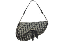 Load image into Gallery viewer, Christian Dior クリスチャンディオール ガリアーノ期 トロッター サドルバッグ ブラック シルバー金具 ロゴ 美品 中古 4b010955