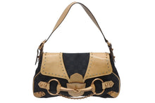 Load image into Gallery viewer, GUCCI グッチ ワンショルダーバッグ ホースビット 114915 GGキャンバス レザー ベージュ ブラック 美品 中古 4b010932