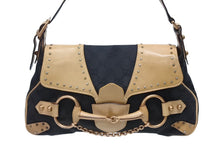 Load image into Gallery viewer, GUCCI グッチ ワンショルダーバッグ ホースビット 114915 GGキャンバス レザー ベージュ ブラック 美品 中古 4b010932