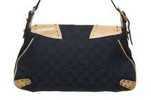 Load image into Gallery viewer, GUCCI グッチ ワンショルダーバッグ ホースビット 114915 GGキャンバス レザー ベージュ ブラック 美品 中古 4b010932