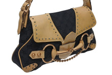Load image into Gallery viewer, GUCCI グッチ ワンショルダーバッグ ホースビット 114915 GGキャンバス レザー ベージュ ブラック 美品 中古 4b010932