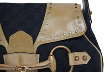 Load image into Gallery viewer, GUCCI グッチ ワンショルダーバッグ ホースビット 114915 GGキャンバス レザー ベージュ ブラック 美品 中古 4b010932
