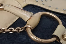 Load image into Gallery viewer, GUCCI グッチ ワンショルダーバッグ ホースビット 114915 GGキャンバス レザー ベージュ ブラック 美品 中古 4b010932
