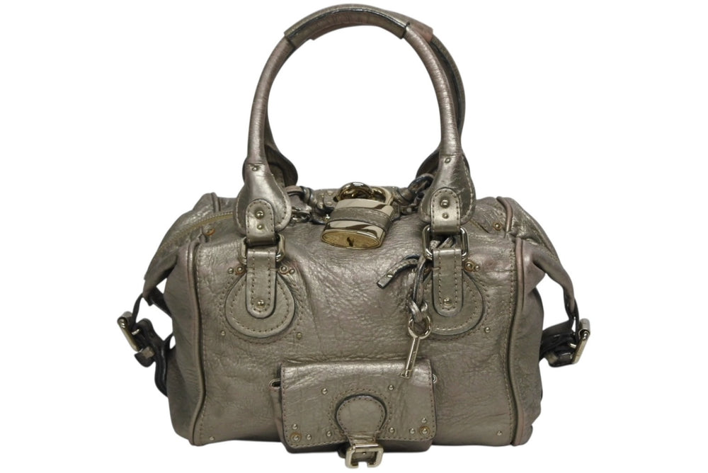 Chloe クロエ パディントン ワンショルダーバッグ 02 08 51 5366 シャンパンゴールド レザー ゴールド金具 良品 中古 4b010784