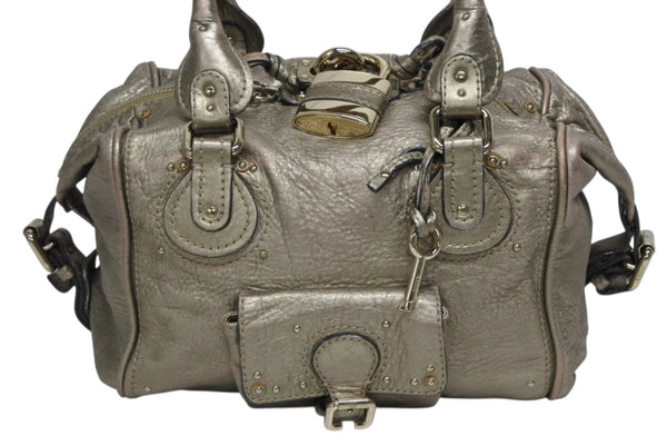 Chloe クロエ パディントン ワンショルダーバッグ 02 08 51 5366 シャンパンゴールド レザー ゴールド金具 良品 中古 4b010784