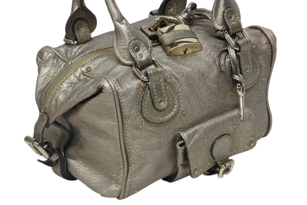 Chloe クロエ パディントン ワンショルダーバッグ 02 08 51 5366 シャンパンゴールド レザー ゴールド金具 良品 中古 4b010784