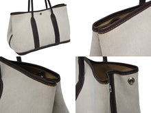 画像をギャラリービューアに読み込む, HERMES エルメス GARDEN PARTY ガーデンパーティ PM ハンドバッグ トワルアッシュ ヴァッシュカントリー マロン □G刻印 美品 中古 4b010980