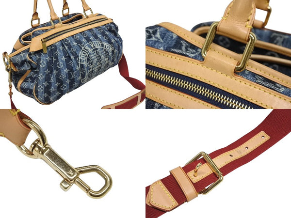 極美品 LOUIS VUITTON ルイヴィトン カバ レイエGM 2WAYバッグ M95336 モノグラム デニム ブルー ゴールド金具 中古 4b010986