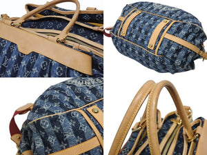 極美品 LOUIS VUITTON ルイヴィトン カバ レイエGM 2WAYバッグ M95336 モノグラム デニム ブルー ゴールド金具 中古 4b010986