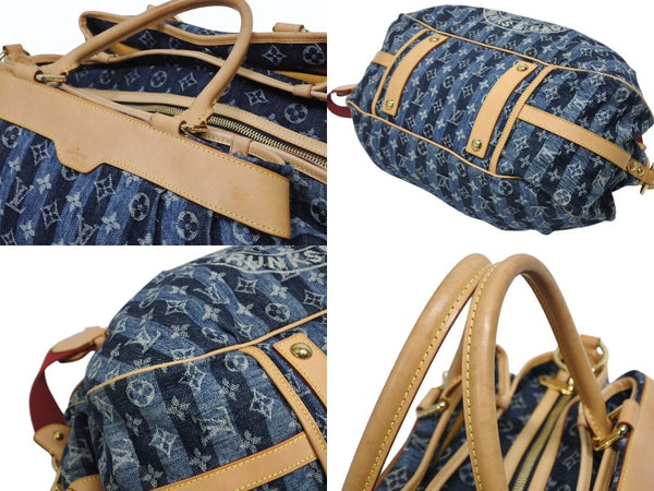 極美品 LOUIS VUITTON ルイヴィトン カバ レイエGM 2WAYバッグ M95336 モノグラム デニム ブルー ゴールド金具 中古 4b010986