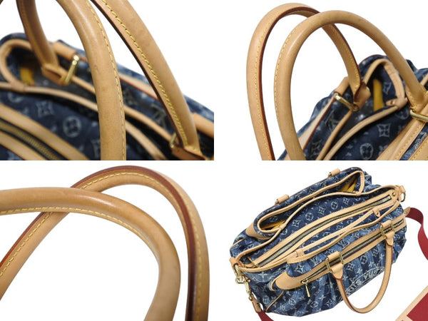 極美品 LOUIS VUITTON ルイヴィトン カバ レイエGM 2WAYバッグ M95336 モノグラム デニム ブルー ゴールド金具 中古 4b010986