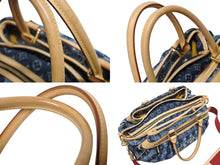 Load image into Gallery viewer, 極美品 LOUIS VUITTON ルイヴィトン カバ レイエGM 2WAYバッグ M95336 モノグラム デニム ブルー ゴールド金具 中古 4b010986