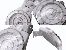 画像をギャラリービューアに読み込む, CHANEL シャネル J12 H1906 腕時計 セラミック 38mm 12Pダイヤ ホワイト 自動巻 白文字盤 美品 中古 4b001101