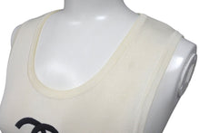 Load image into Gallery viewer, CHANEL シャネル ノースリーブ ニットワンピース サイズ38 ココマーク ボーダー アイボリー ヴィンテージ 美品 中古 4b001102