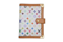 Load image into Gallery viewer, LOUIS VUITTON ルイヴィトン アジェンダPM 手帳カバー 村上隆 R20896 モノグラム マルチカラー ホワイト ゴールド金具 美品 中古 4b011039