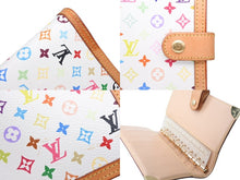 Load image into Gallery viewer, LOUIS VUITTON ルイヴィトン アジェンダPM 手帳カバー 村上隆 R20896 モノグラム マルチカラー ホワイト ゴールド金具 美品 中古 4b011039