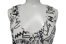 画像をギャラリービューアに読み込む, 極美品 CHANEL シャネル タンクトップ ノースリーブ P61823V47215 サイズ36 グラフィティ ココマーク ホワイト ブラック 中古 4b001105