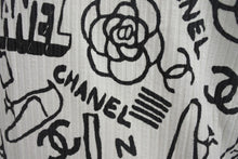 画像をギャラリービューアに読み込む, 極美品 CHANEL シャネル タンクトップ ノースリーブ P61823V47215 サイズ36 グラフィティ ココマーク ホワイト ブラック 中古 4b001105