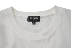 CHANEL Heart here mark short sleeve T-shirt P74383K10851 Size XS Spray Rhinestone Pink White Good Condition Used 4b001109