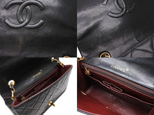 Load image into Gallery viewer, CHANEL シャネル マトラッセ 23cm フルフラップ ターンロック 1番台 ショルダーバッグ ラムスキン ブラック 美品 中古 4b011127