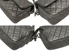 Load image into Gallery viewer, CHANEL シャネル デカマトラッセ シングルフラップ シルバー 22番台 キャビアスキン シルバー金具 美品 中古 4b011129