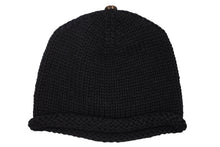 Load image into Gallery viewer, 未使用 CHROME HEARTS クロムハーツ クロスパッチ ニットキャップ ビーニー カシミヤ レザー シルバー925 ブラック 中古 4b011148