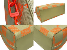 Load image into Gallery viewer, 極美品 LOUIS VUITTON ルイヴィトン キーポル バンドリエール50 ボストンバッグ M57419 ラフィア オレンジ ベージュ 中古 4b011152