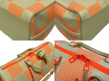 Load image into Gallery viewer, 極美品 LOUIS VUITTON ルイヴィトン キーポル バンドリエール50 ボストンバッグ M57419 ラフィア オレンジ ベージュ 中古 4b011152
