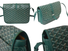 画像をギャラリービューアに読み込む, 極美品 GOYARD ゴヤール ベルヴェデーレ MM ショルダーバッグ グリーン BELVE3MMLTY01CG01P PVC レザー ヘリンボーン柄 中古 4b001116