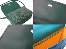 画像をギャラリービューアに読み込む, 極美品 GOYARD ゴヤール ベルヴェデーレ MM ショルダーバッグ グリーン BELVE3MMLTY01CG01P PVC レザー ヘリンボーン柄 中古 4b001116