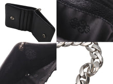 画像をギャラリービューアに読み込む, CHROME HEARTS クロムハーツ TV MAN クラシックチェーンハンドル クロスパッチ レザー ウォレット ブラック 美品 中古 4b001118