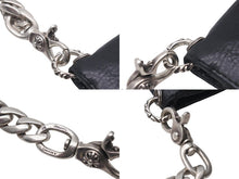 画像をギャラリービューアに読み込む, CHROME HEARTS クロムハーツ TV MAN クラシックチェーンハンドル クロスパッチ レザー ウォレット ブラック 美品 中古 4b001118