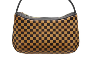 新品未使用 LOUIS VUITTON ルイヴィトン ダミエソバージュ タイガー ハンドバッグ M92132 ハラコ レザー ブラウン ゴールド金具 中古 4b011419